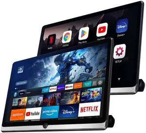 14-inch Android 13 Car TV Headrest Monitor Rear Entertainment System for Car Back Seat,Touch Screen Support Phone Wireless Mirror Link,with WiFi/HDMI/Bluetooth/Multi-Media Video Player (4G+64G(2*PCs))