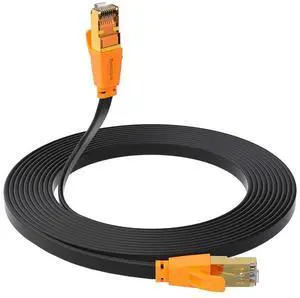 Cat 8 Ethernet Cable, 100ft Indoor & Outdoor LAN Cord, 30AWG Heavy Duty Waterproof Shielded Patch Cord, Durable Gold Plated RJ45 Connector for Router, Modem, Gaming, PC, Laptop, Xbox