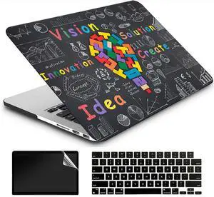 AMCJJ Compatible with MacBook Air 13.6 inch Case 2025 2024 2023 2022 M4 A3240 M3 A3113 M2 A2681, Plastic Hard Shell Case;Keyboard Cover&;Screen Protector - Idea
