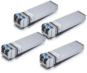 10Gtek 10GBase-LR SFP+ Transceiver, 10G 1310nm SingleMode LC Fiber Optic Module, up to 10km, for Cisco SFP-10G-LR, Meraki MA-SFP-10GB-LR, Ubiquiti UniFi UF-SM-10G, Fortinet, Mikrotik, Pack of 4