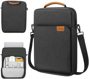 TiMOVO 13.3 Inch Laptop Sleeve Case for MacBook Air 2022-2018, MacBook Pro M2 14"/13" M2/M1 Pro/M1 Max 14.2 2023-2021, Surface Pro 9/8, Galaxy Tab S9+/S8+ 12.4", Laptop Carrying Bag with Handle,Black