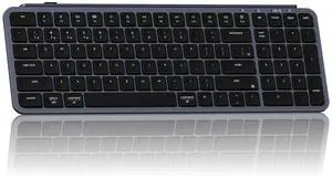 Keychron Ultra-Slim B2 Pro Bluetooth Keyboard 2.4 GHz Wireless Lightweight 96% ZMK Launcher with Numeric Keypad Compatible for Mac Windows Linux - Space Gray