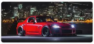 Large Mouse Pad Gaming Mousepad S_2000 Red Sports Car JDM Night City Big Computer Desk Mat Desk Pad for Keyboard and Mouse Mat Non-Slip Base 40x90cm