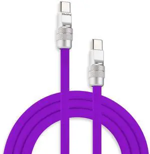 chubbycable Chubby 2.0 Fast Charging Cable Durable Soft Silicone USB C Cable 240W Extra Thick Charger Cord Compatible with iPhone 17-15 Series iPad, Purple, Type-C to Type-C, 8.2FT