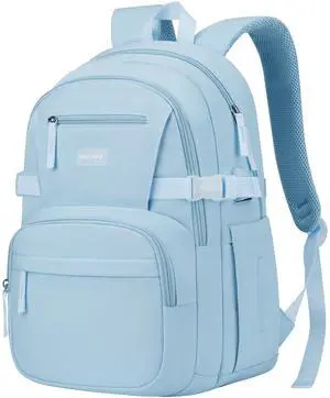 WINDARS Backpack for School Girls, Cute High School Backpacks for Teens Women Student Large Bookbag 15.6 Inch Laptop Bag with USB Charger Port for College Work Travel Trip (Blue)