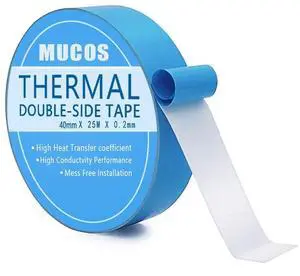 SOBEIT Thermal Tape, 40 mm x 25M x 0.2mm Double Side Adhesive Thermal Conductive Tape for Heatsink, LED,IGBT, IC Chip, Computer CPU, GPU, Modules, Electrically Insulated