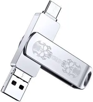 Photo Stick for iPhone  256GB MFi Certified Flash Drive for Photos & Videos, 3-in-1 USB Backup for iPad, Galaxy, Mac, PC  FYRIS External flashdrive Storage with Lightning, USB-A & Type-C (Skull)