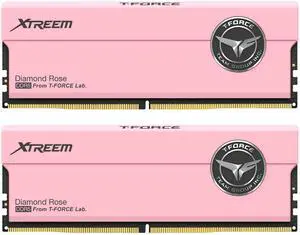 TEAMGROUP T-Force XTREEM DDR5 Ram 48GB (2x24GB) 7600MHz PC5-60800 CL36 M-DIE Desktop Memory Module Ram for Intel XMP 3.0 & AMD Expo Compatible Pink FFPD548G7600HC36EDC01