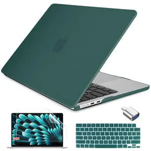 Batianda Compatible for M4 MacBook Air 15 inch Case 2025 2024 M3 2023 M2 Chip Model A3241/A3114/A2941, Hard Shell Case with Screen Protector Silicone Keyboard Cover, Matte Teal