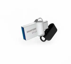 GIGASTONE 64GB Nano Luxus Dual Drive (5 Pack) Z50 USB 3.2 Gen 1, 2-in-1 USB-A & Type-C, 100MB/s Ultra Fast, Cap Design, Metal, Plug & Play for Smartphone/PC/Mac/TV/Car, 2.0/3.0/3.1 Compatible