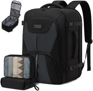 LOVEVOOK Travel Backpack,Expandable 50L Extra Large Travel Backpack for Men & Women,Carry on Backpack for Airplanes with 2 Packing Cubes, TSA Personal Item Travel Bag fits 18 inch Laptop