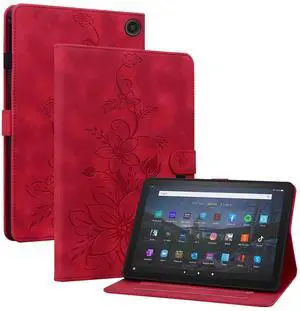 KEFBWAO Case for Amazon Fire Max 11 Tablet (13th Generation, 2023 Release), Magnetic Clasp Stand Premium PU Leather Cover with Pen Holder for Fire Max 11 Cases, Red