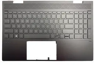 LTPRPTS Replacement Laptop Upper Case Palmrest Backlit Keyboard Assembly Part for HP 15-EE 15M-EE0013 15M-EE L93119-001 Black
