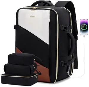 LOVEVOOK Travel Carry on Backpack, Large 40L Personal Item Travel Bag for Men & Women Flight Approved with 3 Packing Cubes, Suitcase Water Resistant Luggage Daypack Business Weekender Bag