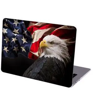 MINGDAO Case Compatible with MacBook Pro 13 inch, Hard Protective Shell with Keyboard Cover (M1 A2338 A2289 A2251 A2159 A1989 A1706 A1708, 2016-2020 Release) - American Bale Eagle and Flag of USA