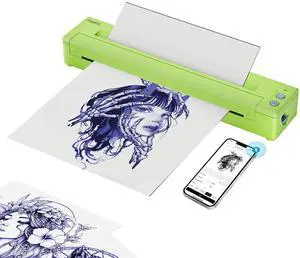 Bagana Tattoo Transfer Printer Thermal Bluetooth Wireless Temporary Tattoo Stencil Printer Machine Kit for Tattoo Artists & Beginners