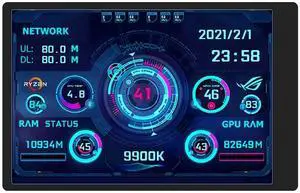 EDIY 3.5 inch IPS USB Mini Screen AIDA64 PC CPU RAM HDD Data Monitor Computer Temperature Display Type-C Sub Screen