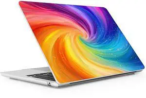 Lepeoac for MacBook Air 15 inch Case 2023 2024 2025 Release A3241 M4 A3114 M3 A2941 M2 with Liquid Retina Display & Touch ID, Hard Shell with Screen Protector & Webcam Cover, Swirling Rainbow
