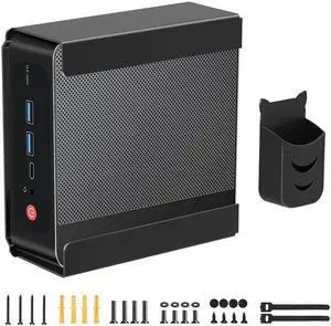 Metal Mini PC VESA Mount for Beelink SER5 Pro, EQi12, SER5 MAX, SER8, SER9 Pro, SER9, SER8 Pro, SER6, EQR6, EQR5, SEi13 Pro, SEi14, Vesa/Wall/Under Desk, Mount for Beelink, with Holder, Black