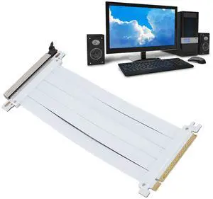 Yunir PCIE 4.0 X16 Riser Cable, 128Gbps High Speed, 7.8inch Foldable GPU Extension Cable, GPU Extension Riser Cable Adapter Compatible with 4.0 3.0 2.0 1.0 (20cm)