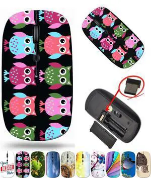 maizi Quiet Mouse Wireless for PC Computer Chromebook Notebook, Quiet Mice Wireless Image ID: 10598565 owl Background 2.4 Ghz Mouse Portable Printed in USA