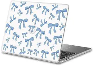 JOYLAND Plastic Hard Shell Case Compatible with MacBook Air 13 Inch Case A1932/A2179/A2337,Blue Bow Pattern Protective Hard Shell for MacBook Air 13