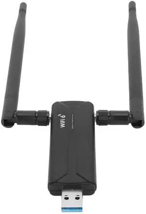Sxhlseller USB 3.0 WiFi6E Network Adapter, AX5400M 802.11AX Triple Band Adapter, Dual 6dBi Antennas USB Dongle for 10 Desktop