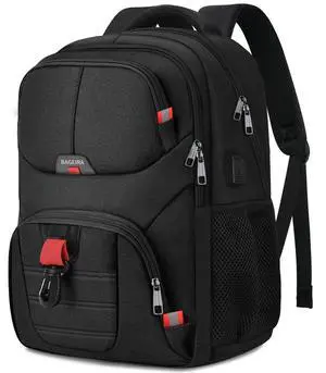 BAGEIRA Black Backpack for Men Women, School Backpack for Boys Girls Teens, Backpacks for School, College Back Pack, Book Bag, Water Resistant Bookbag, Business Work Travel mochilas para hombres