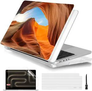 Batianda for New MacBook Pro 14 inch Case 2025 M5 2024 2023 2021 Release with M4 M3 M2 M1 Pro/Max Chip,Landscape Series Designed Hard Shell with Keyboard Cover & Screen Protector, Desert Scenery