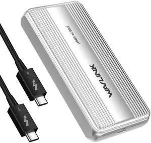 WAVLINK 80Gbps M.2 NVMe SSD Enclosure with Cooling Fan Compatible with Thunderbolt5/USB4 V2.0, Support B+M Key/M-Key NVMe 2280 SSD, Work with Mac M4 Pro WAVLINK 80Gbps M.2 NVMe SSD Enclosure with Cooling Fan Compatible with Thunderbolt5/USB4 V2.0, Support B+M Key/M-Key NVMe 2280 SSD, Work with Mac M4 Pro