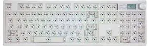 Cmokifuly GMK104 Mechanical Keyboard Kit,Rotary Knob,TFT-LCD Screen,Hot-swap,Gasket Mounted,South-Facing RGB LED,VIA Programmable Full Size Barebones Keyboard Kit (White)