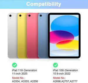 Nsyee Keyboard Case for iPad 10th Generation 10.9 inch 2022 and iPad 11th Generation A16 11 inch 2025, Detachable Bluetooth Keyboard Case with Pencil Holder and Mouse for ipad 10th/11th Gen, Blue