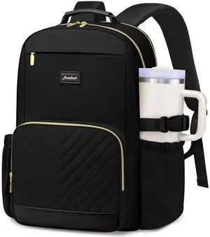 Laptop Backpack for Women Bookbag: 17 inch Work School Backpacks with Pouch Pocket for Large Capacity Cup & USB Charger College Book Bag Travel Business Nurse Teacher Bookbags Anti-theft Back Pack