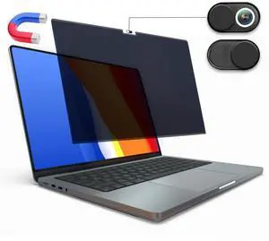 Magnetic Privacy Screen for MacBook Pro 16 inch (2021-2025 M1-M4 Max), Anti-Glare, Blue Light Protector, Scratch Resistant, Removable Laptop Filter Private Shield & Webcam Cover