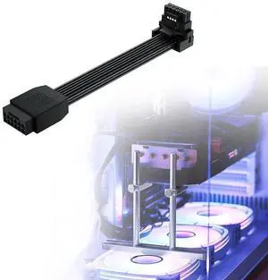 JOYJOM 12VHPWR 90 Degree Adapter Tybe A, GPU Support Bracket for Fan Mounting