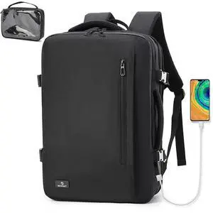 BESMART 50L Large Extendable Travel Backpack for Men Women, Flight Approved Carry on Backpacks fits 17Laptop, TSA Waterproof Bags with USB Charger Port/Washbag Cube/Anti-Thief Bag/Luggage sleeve