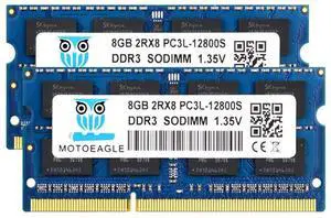 8GB DDR3L-1600 SODIMM 16GB Kit (2x8GB) PC3L-12800S DDR3 1600Mhz 2Rx8 1.35V Dual Rank RAM for Laptop