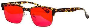 Blue Ray Glasses for Better Sleep Red Lens Glasses Anti Blue Green Light for Men Eyewear SH018(C4RED)