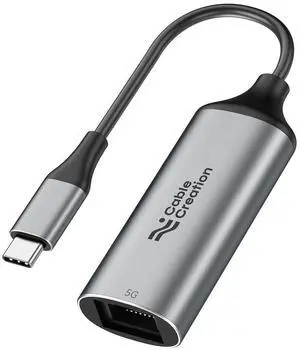 CableCreation 5Gbps USB C to Ethernet Adapter, 5Gbps Type C to RJ45 Network LAN Internet Adapter Compatible with MacBook, XPS, Thunderbolt 5/4/3, Other USB-C Devices