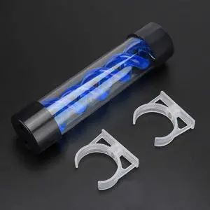 Yoidesu Water Cooling Reservoir G1/4 Threaded T Virus Cylindrical Cooler for Computer Water Cooling System, 200mm,Red/Green/Blue (Blue)