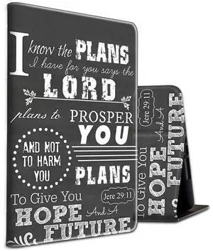 Fire HD 10 & 10 Plus Tablet (13th/11th Generation, 2023/2021 Release) 10.1",Shockproof Slim PU Leather Stand Cover with Auto Sleep/Wake for Fire HD 10 2021/2023,Jeremiah 29:11 Bible Verse