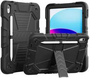 KENKE Case for iPad (A16) 11th Generation 11 Inch 2025, iPad 10th Generation Case 2022 with Screen Protector, Heavy Duty Military Grade Full-Body Shockproof Rugged Protective Cover, Black