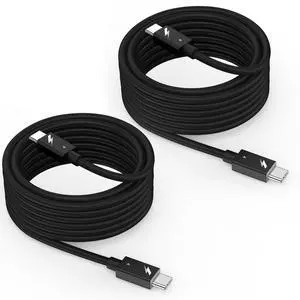 Thunderbolt 4 Cable,2Pack 6Foot Thunderbolt 4 USB C to USB C Cable,240W Super Fast Charging, 40Gbps Data Transfer, Supports 8K/4K Displays USBC Woven Braided Data Cables for iPhone 16/15,iPad,Mac Book