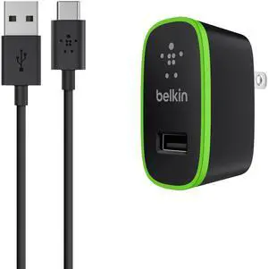 Belkin Universal Wall Charger + 6-Foot USB-C Cable (USB Type C) (2.1 Amp), 10-Watt Bundle