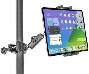 Kolasels Metal iPad Holder for Mic Stand [Ultra-Durable] Tablet Holder Mount for Microphone Stand, Mic Music Stand with Universal Tablet Clamp Mount for 4.7-13" Tablets and Cell Phones