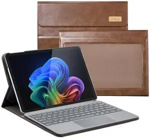 CoBak Case for Microsoft Surface Pro 12" (2025), Premium Business Cover with Multi-Angle Stand, Embedded Stylus Holder, Keyboard Support & Built-in Organizer  Tailored for Professionals,Brown