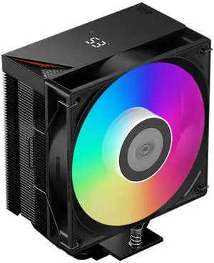 PCCOOLER CPU Air Cooler with Digital Display, ARGB Version, 4 Heat Pipes, High-Performance Quiet Tower Cooler, LGA 115X/1200/1700/1851, AM4/AM5 (CPS RT400 Digital ARGB BK)