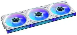 Jungle Leopard Interstellar V2 120mm PC Reverse Blade Case Fan Infinity Mirror Module Daisy-Chain ARGB Fan Triple Pack with Controller Suitable for Computer Case & 360mm AIO Cooler(White-3pack)
