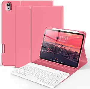 Keyboard Case for iPad (A16) 11th/10th Generation 2025/2022 with Pencil Holder, Detachable Wireless Bluetooth Fast Pairing Keyboard, Durable Soft TPU Cover for 11" iPad11/10.9" iPad10 Gen, Rose Pink