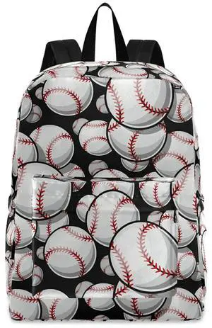 ZzWwR Baseball Softball Graphics Casual Polyester Computer Backpack Large Daypack for Business Sport Travel School Bookbags